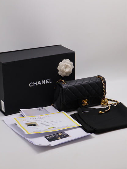 CHANEL 經典口蓋包 Mini CF20 - 金球黑金
