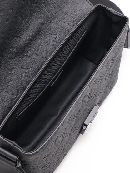 LOUIS VUITTON S-Cape 壓紋牛皮郵差包 - 黑