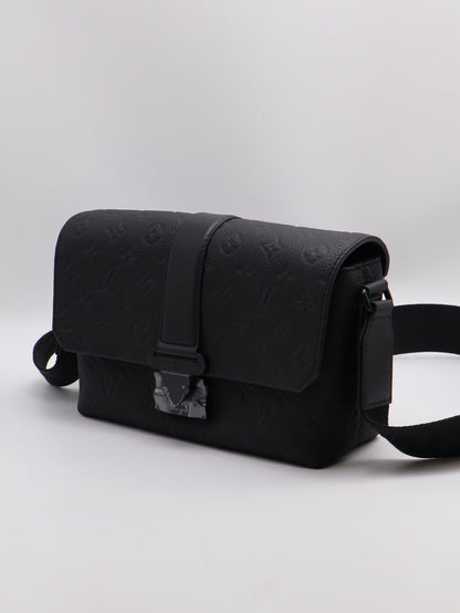 LOUIS VUITTON S-Cape 壓紋牛皮郵差包 - 黑