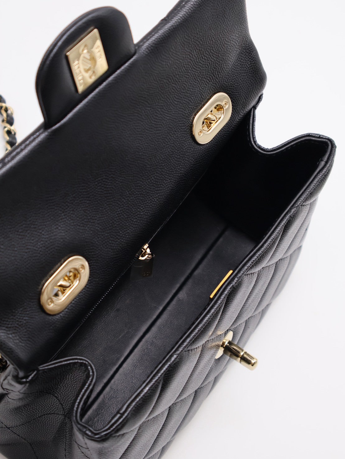 CHANEL 24P Handle bag - 大號黑金