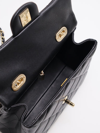 CHANEL 24P Handle bag - 大號黑金