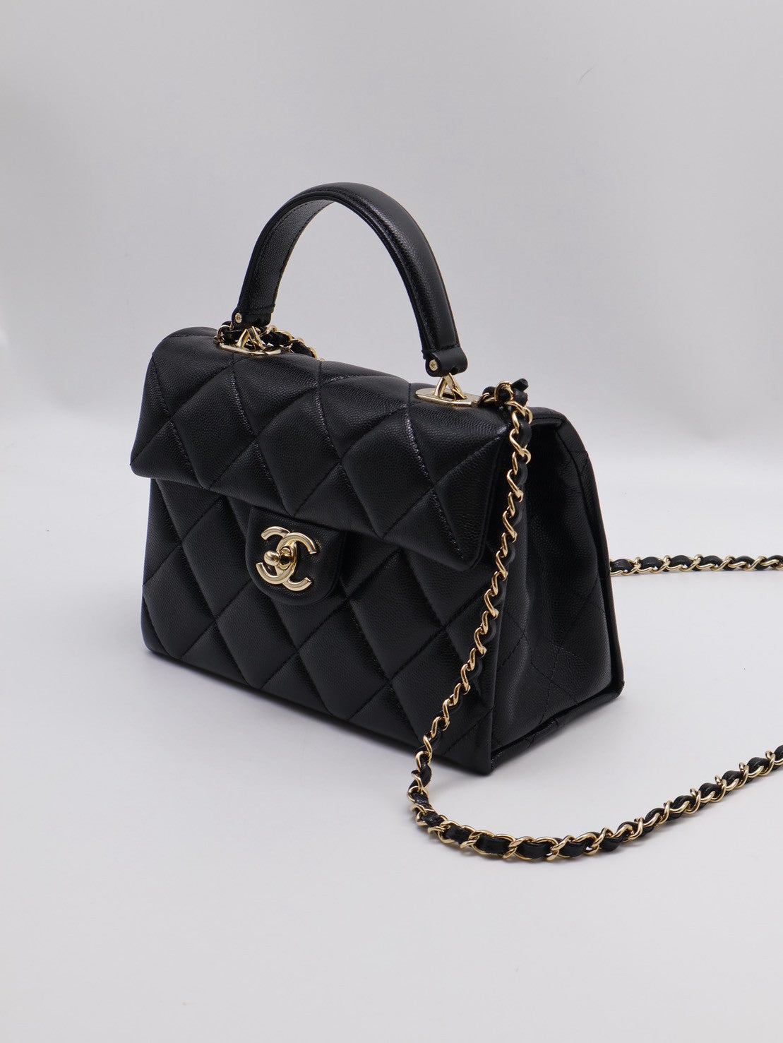 CHANEL 24P Handle bag - 大號黑金