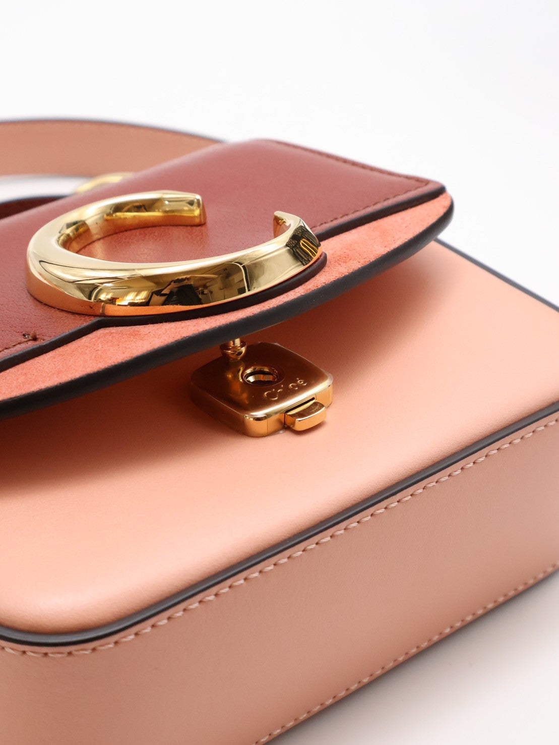 Chloe 經典 C Bag - mini棗紅珊瑚粉