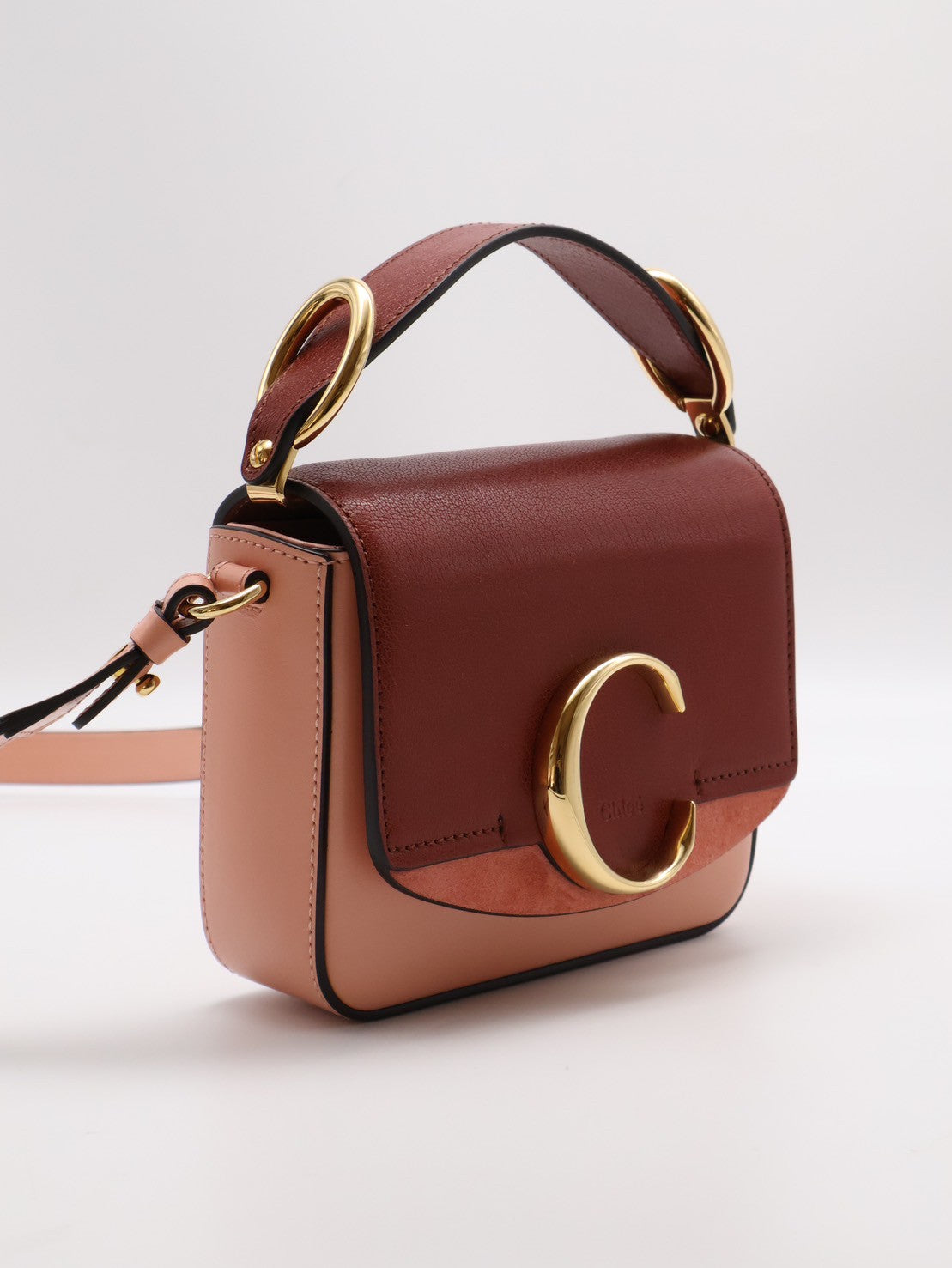 Chloe 經典 C Bag - mini棗紅珊瑚粉