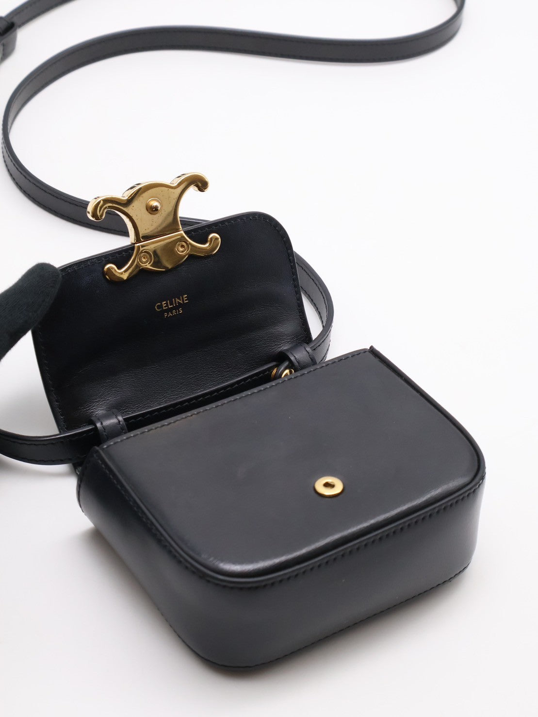 CELINE 凱旋釦Mini box - 黑金