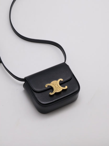 CELINE 凱旋釦Mini box - 黑金