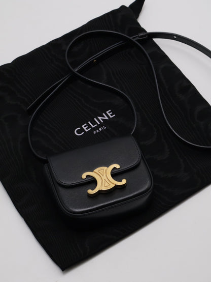 CELINE 凱旋釦Mini box - 黑金