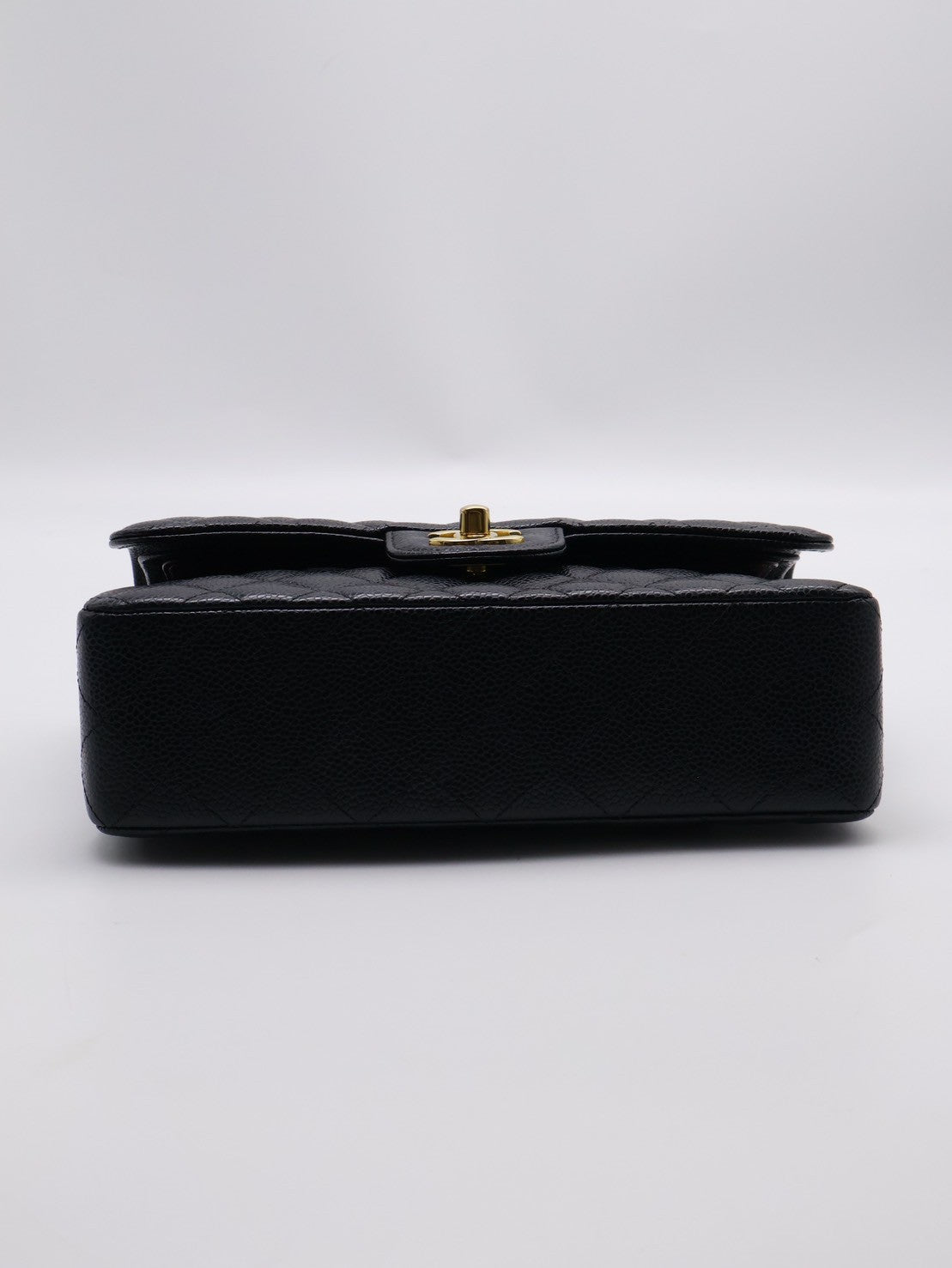 CHANEL 經典口蓋包 CF23 - 粒面牛皮黑金