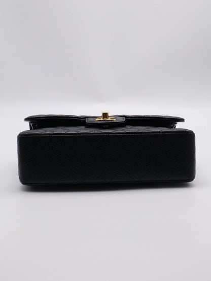 CHANEL 經典口蓋包 CF23 - 粒面牛皮黑金