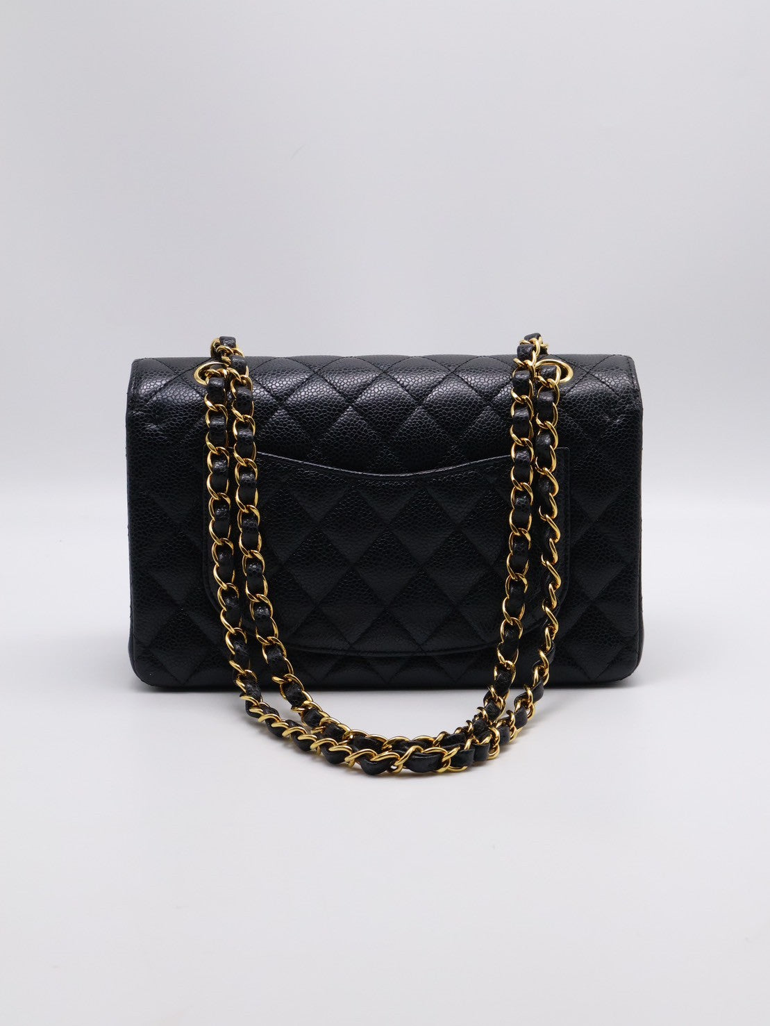 CHANEL 經典口蓋包 CF23 - 粒面牛皮黑金