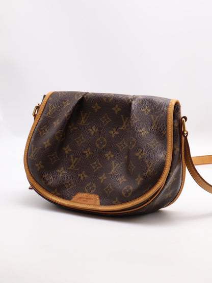 LOUIS VUITTON Menilmontant摺皺馬鞍包 - PM