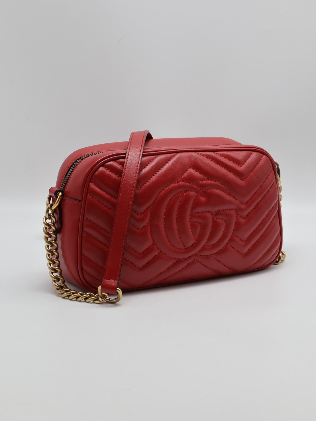 GUCCI Marmont相機包 - 小號紅金