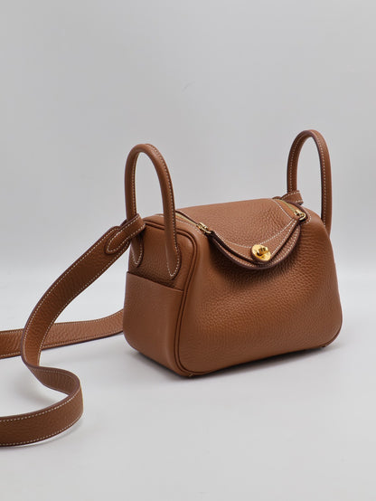 HERMES Mini lindy - 金棕金 B