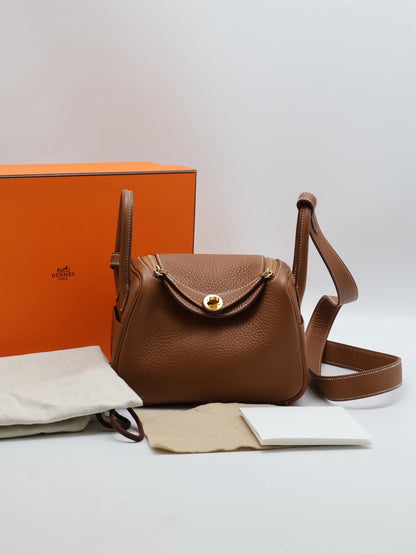 HERMES Mini lindy - 金棕金 B