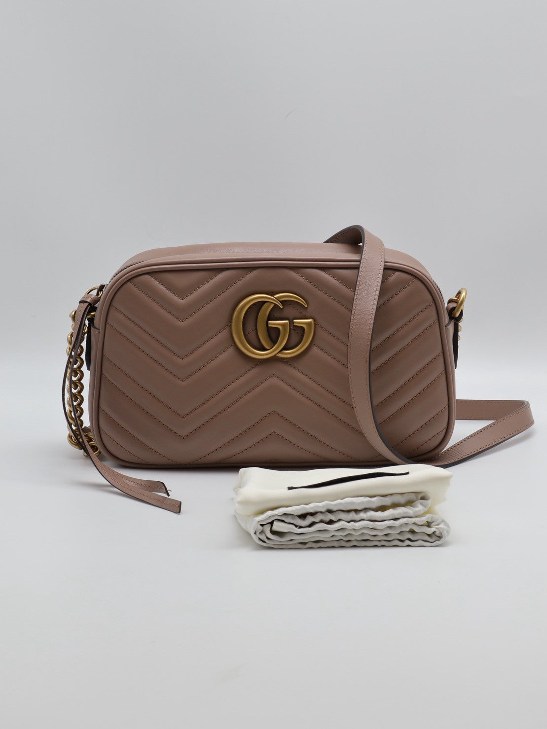 GUCCI Marmont相機包 - 小號藕粉