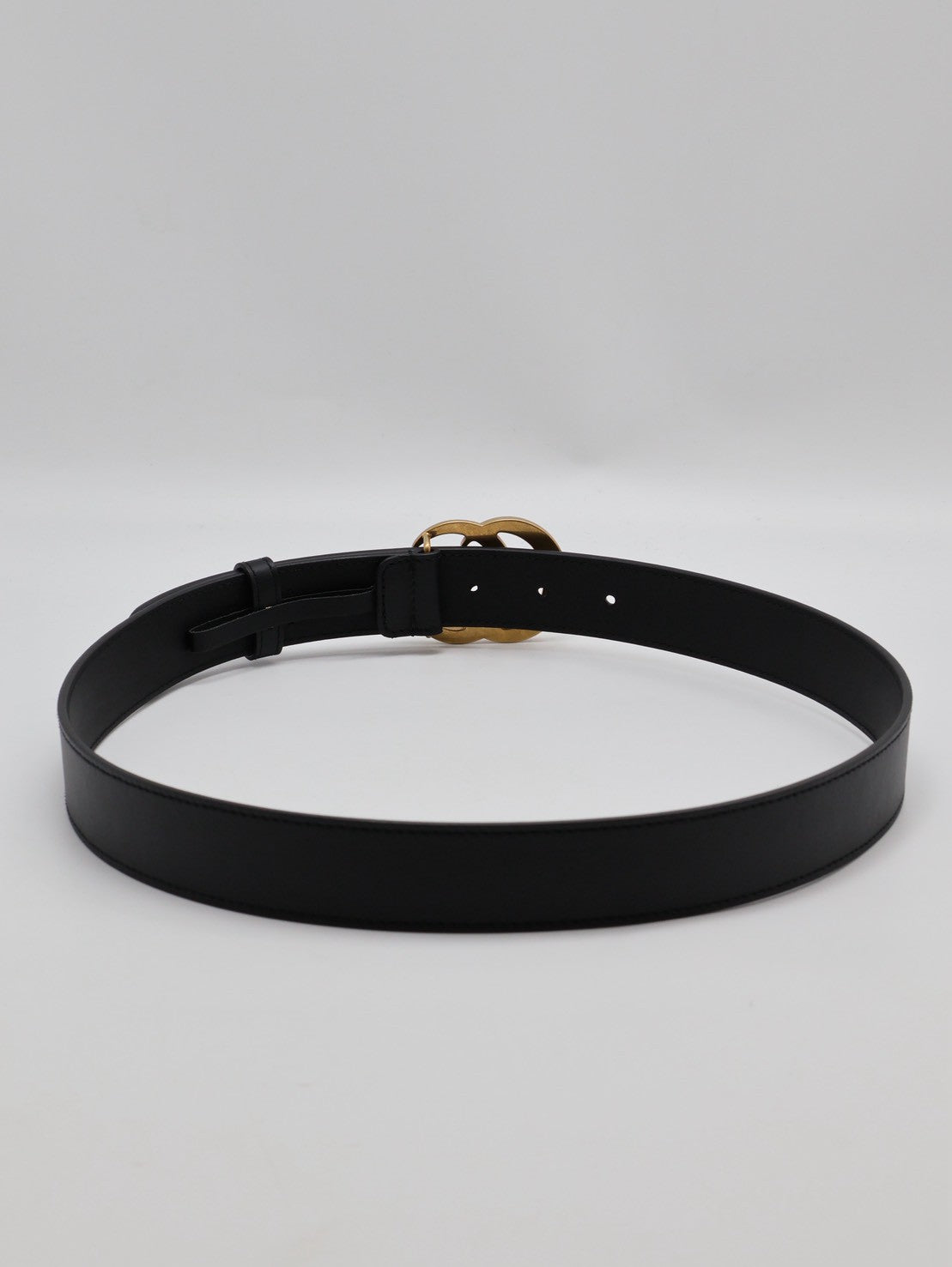 GUCCI 經典雙G腰帶 - 黑金 85