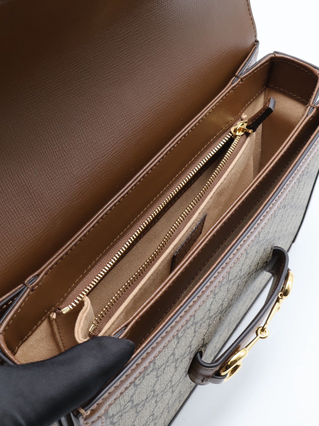 GUCCI Horsebit 1955馬銜釦馬鞍包 - 中號棕