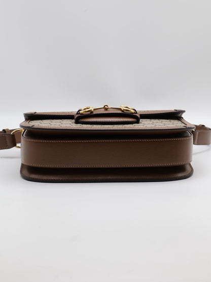 GUCCI Horsebit 1955馬銜釦馬鞍包 - 中號棕