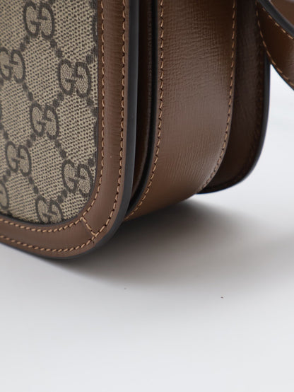 GUCCI Horsebit 1955馬銜釦馬鞍包 - 中號棕