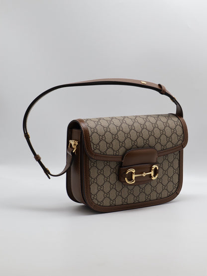 GUCCI Horsebit 1955馬銜釦馬鞍包 - 中號棕