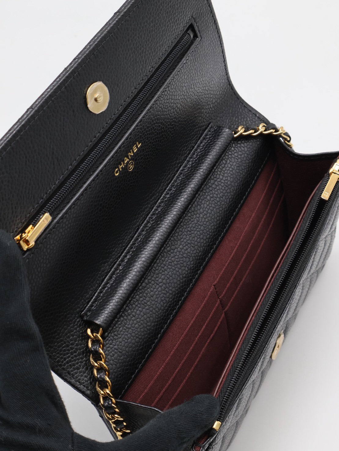 CHANEL 經典粒面牛皮WOC - 黑金