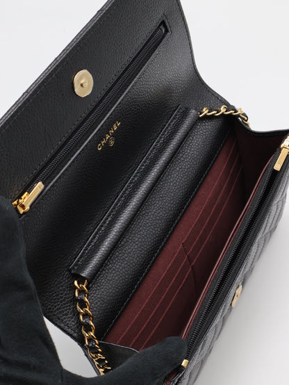 CHANEL 經典粒面牛皮WOC - 黑金