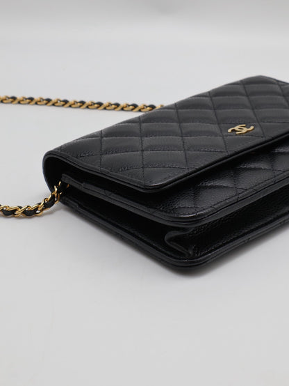 CHANEL 經典粒面牛皮WOC - 黑金