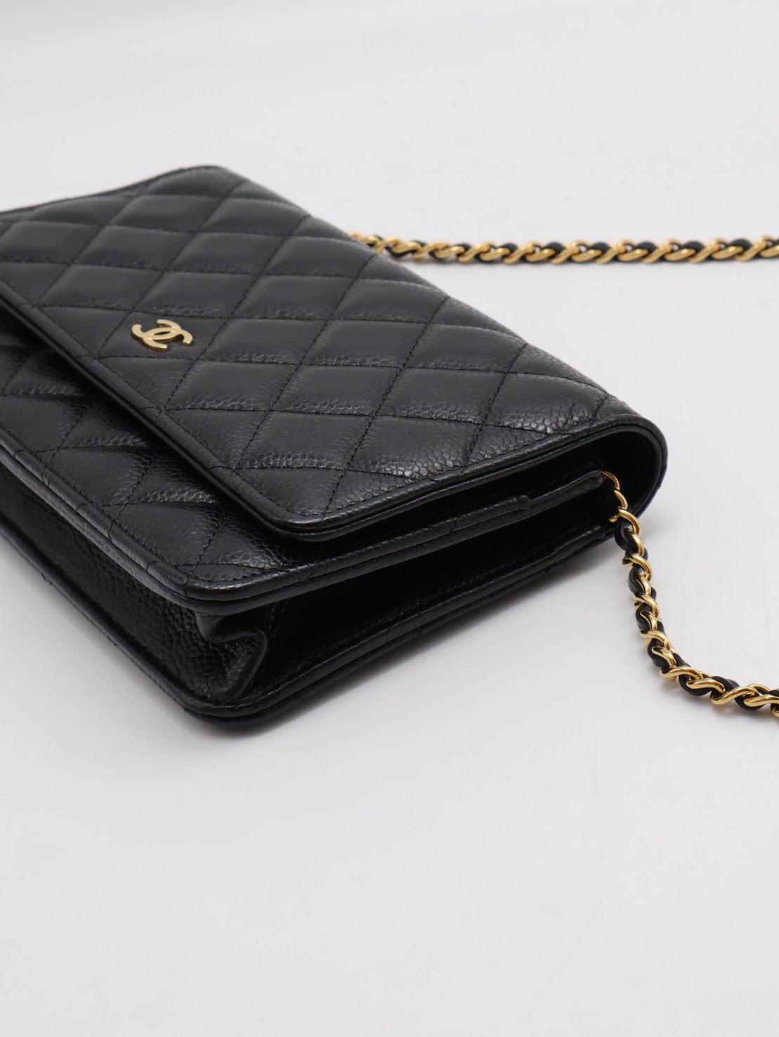 CHANEL 經典粒面牛皮WOC - 黑金