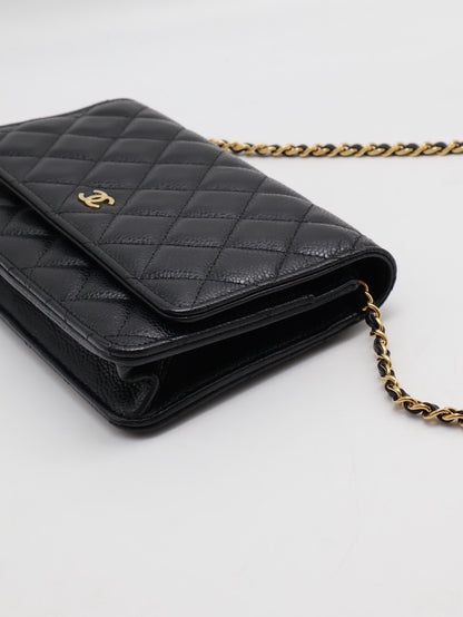 CHANEL 經典粒面牛皮WOC - 黑金