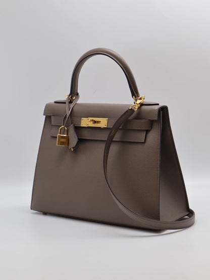 HERMES Kelly 28 - 錫器灰金 U