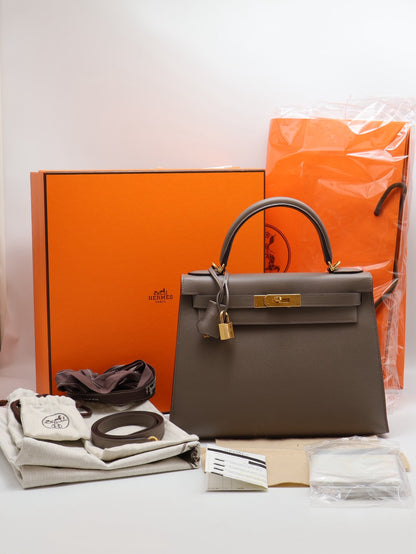 HERMES Kelly 28 - 錫器灰金 U
