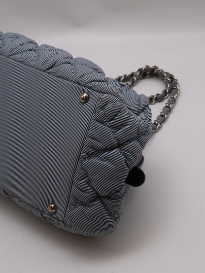 CHANEL 條紋織布泡泡雲朵包 - 藍銀13開