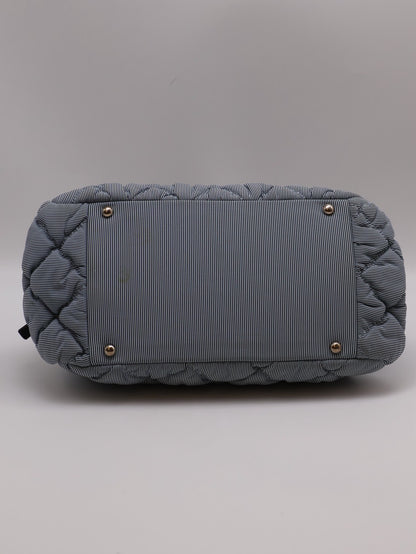 CHANEL 條紋織布泡泡雲朵包 - 藍銀13開