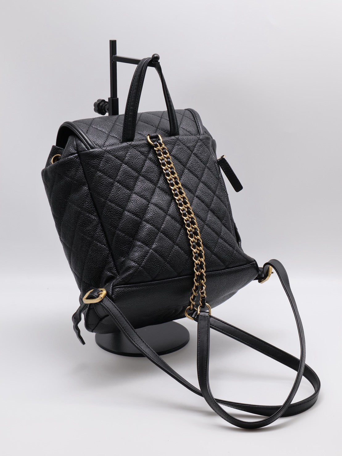 CHANEL Vanity case雙肩後背包 - 黑金26開