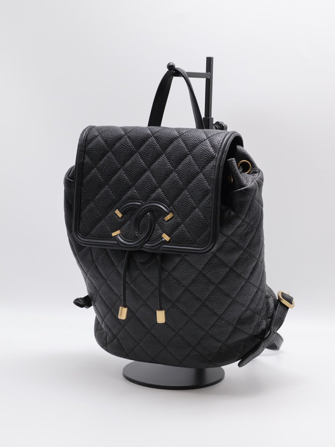 CHANEL Vanity case雙肩後背包 - 黑金26開