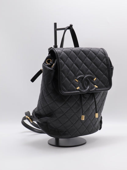 CHANEL Vanity case雙肩後背包 - 黑金26開