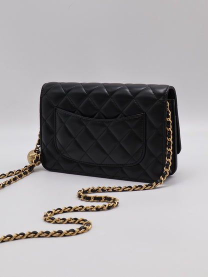 CHANEL 經典羊皮WOC - 金球黑金