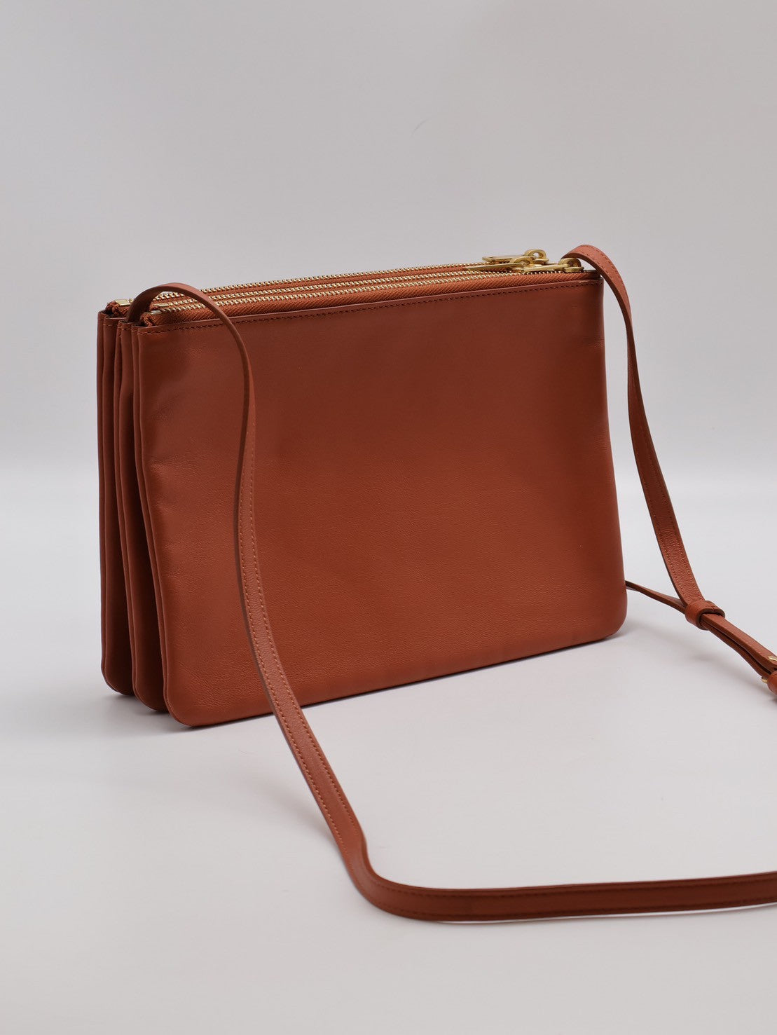 CELINE Trio多隔層斜背包 - 焦糖棕