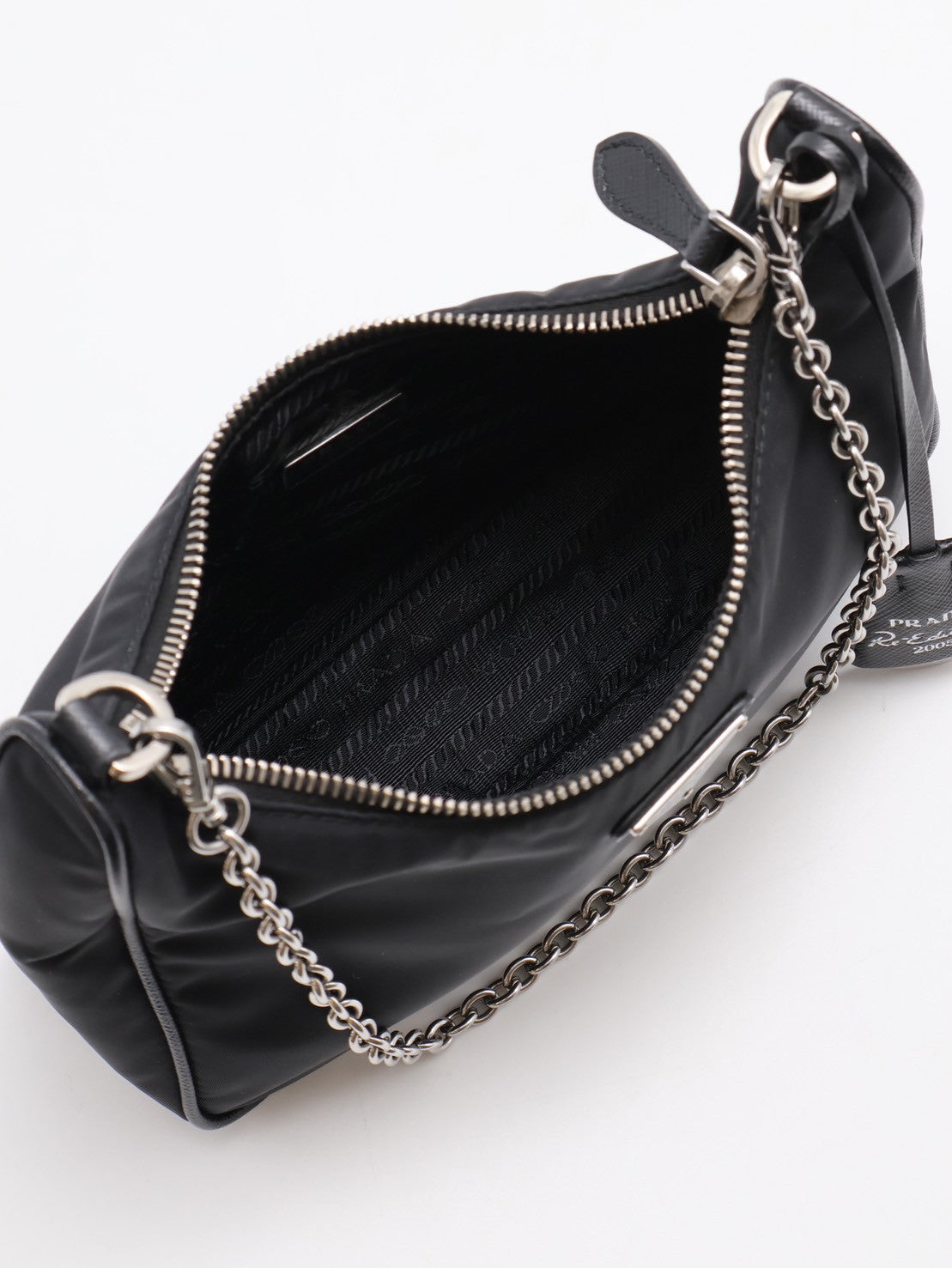 PRADA 經典三合一尼龍斜背包 - 黑銀