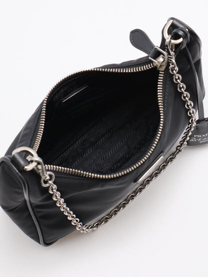 PRADA 經典三合一尼龍斜背包 - 黑銀