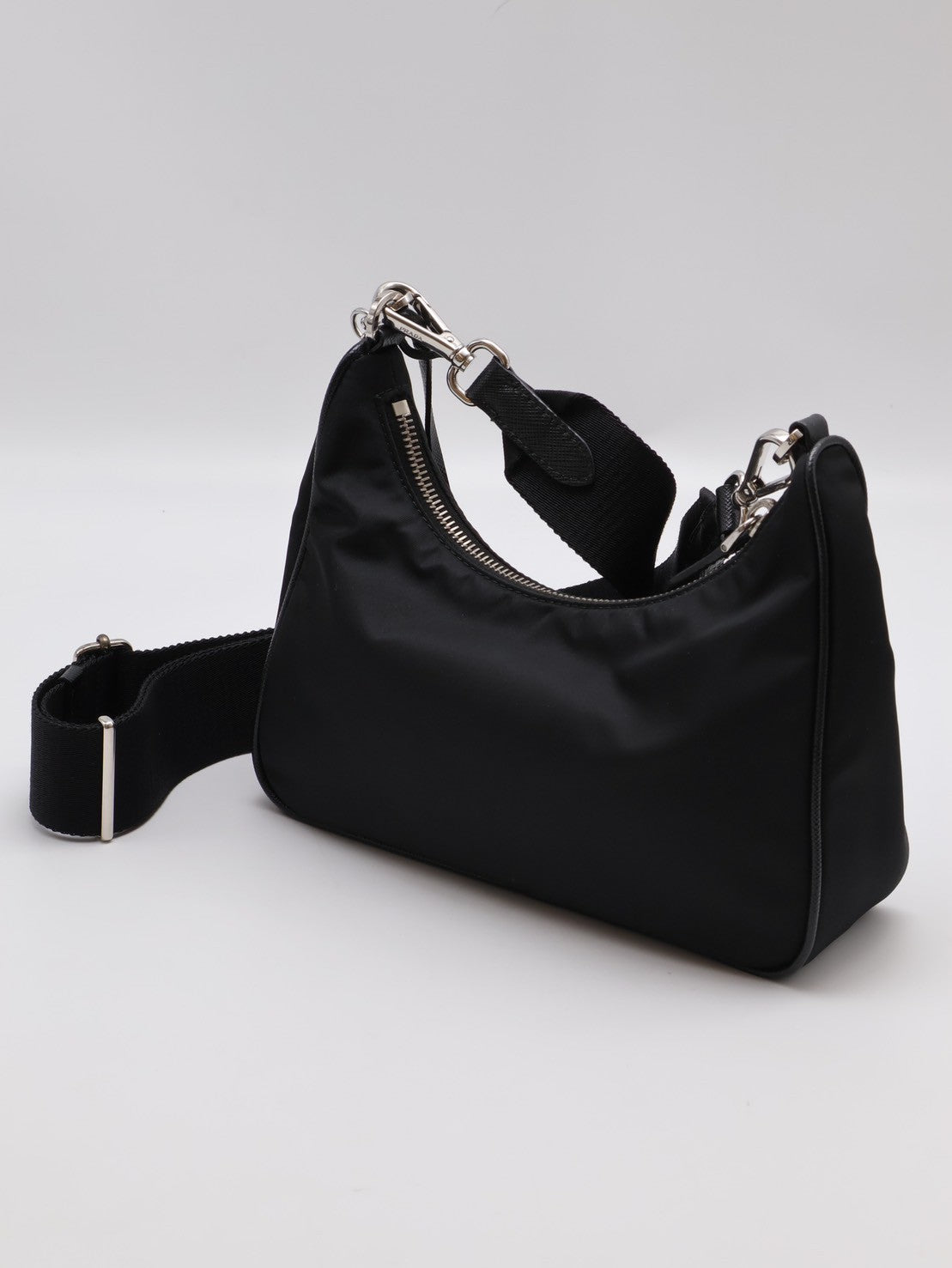 PRADA 經典三合一尼龍斜背包 - 黑銀