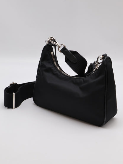 PRADA 經典三合一尼龍斜背包 - 黑銀