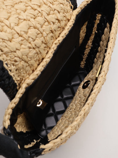 CHANEL 24C 拉菲草編織水桶包