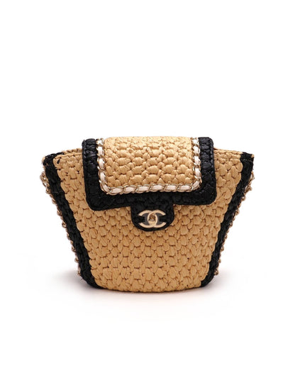 CHANEL 24C 拉菲草編織水桶包