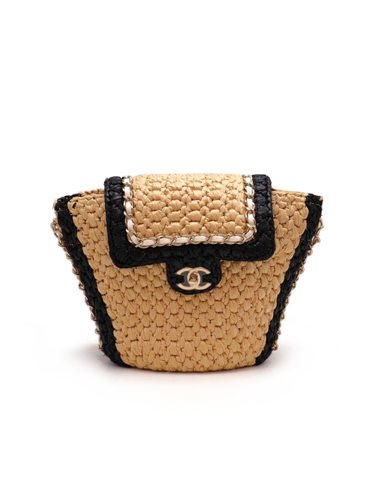 CHANEL 24C 拉菲草編織水桶包