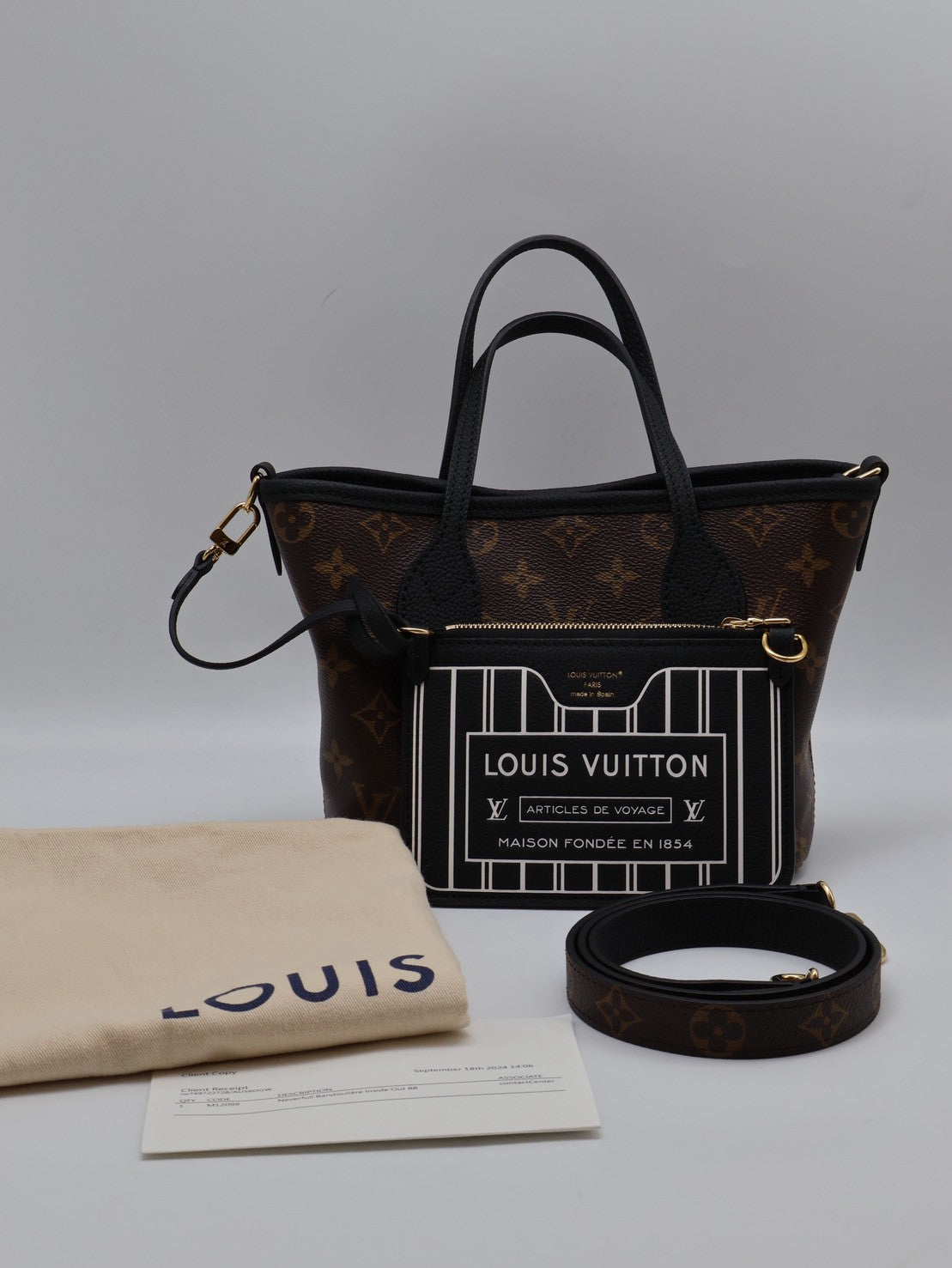 LOUIS VUITTON Neverfull BB - 雙面黑