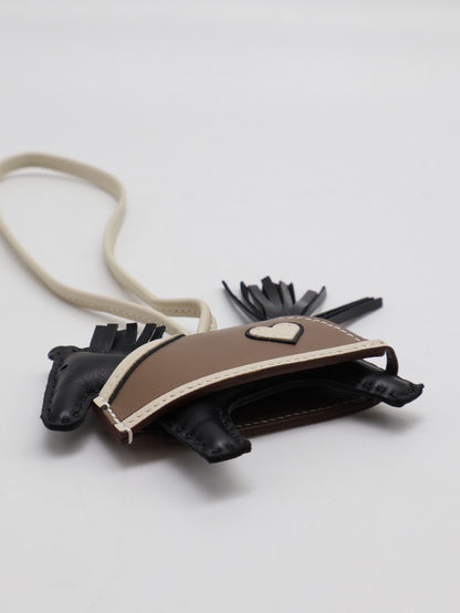 HERMES Rodeo Robeo Coeur小馬 - 黑/大象灰/奶昔白