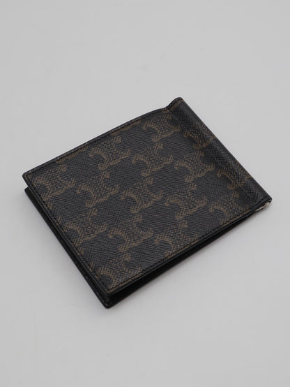 CELINE Triomphe凱旋帆布雙折皮夾