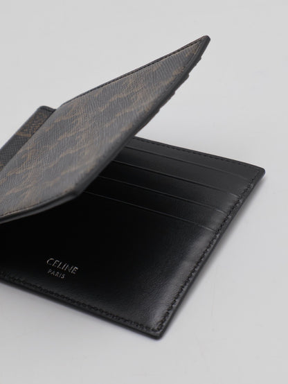 CELINE Triomphe凱旋帆布雙折皮夾