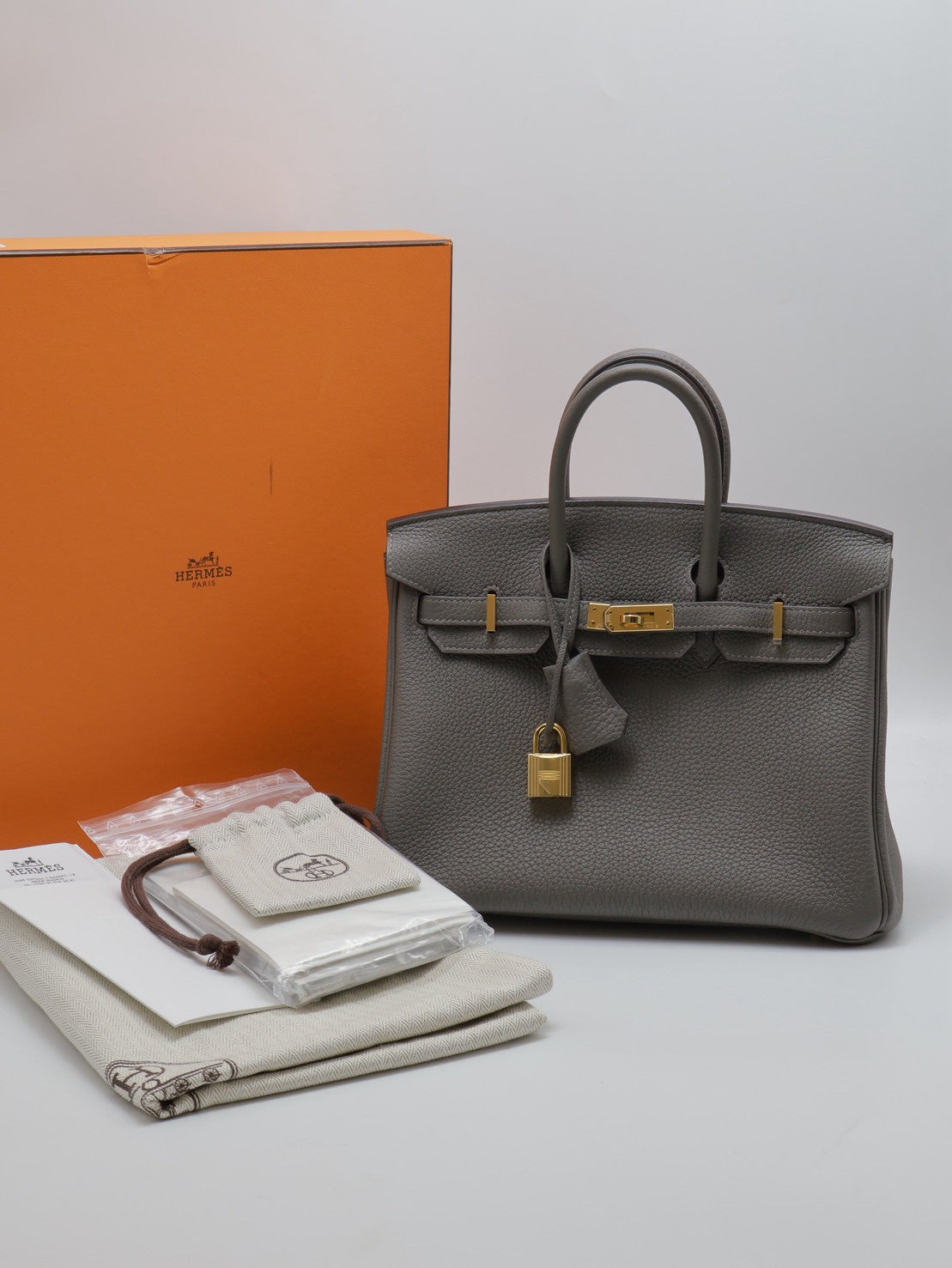 HERMES Birkin 25 - Gris Meyer 0L 積雨雲灰金 U